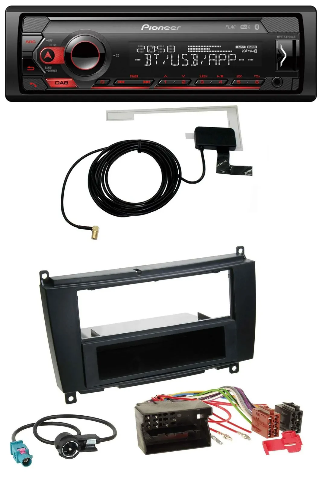 Автомагнитола Pioneer DAB USB MP3 Bluetooth для Mercedes CLK W209 Coupe 2004–2009 (с 2006)