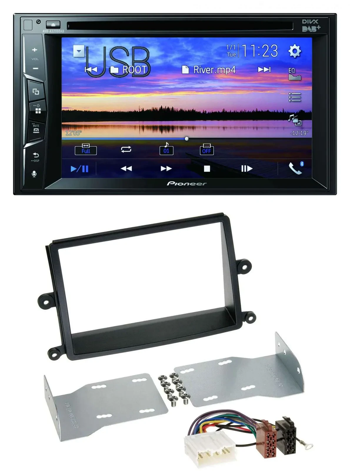 Pioneer Bluetooth 2DIN USB DVD DAB MP3 Autoradio für Mitsubishi L200 (06-15)