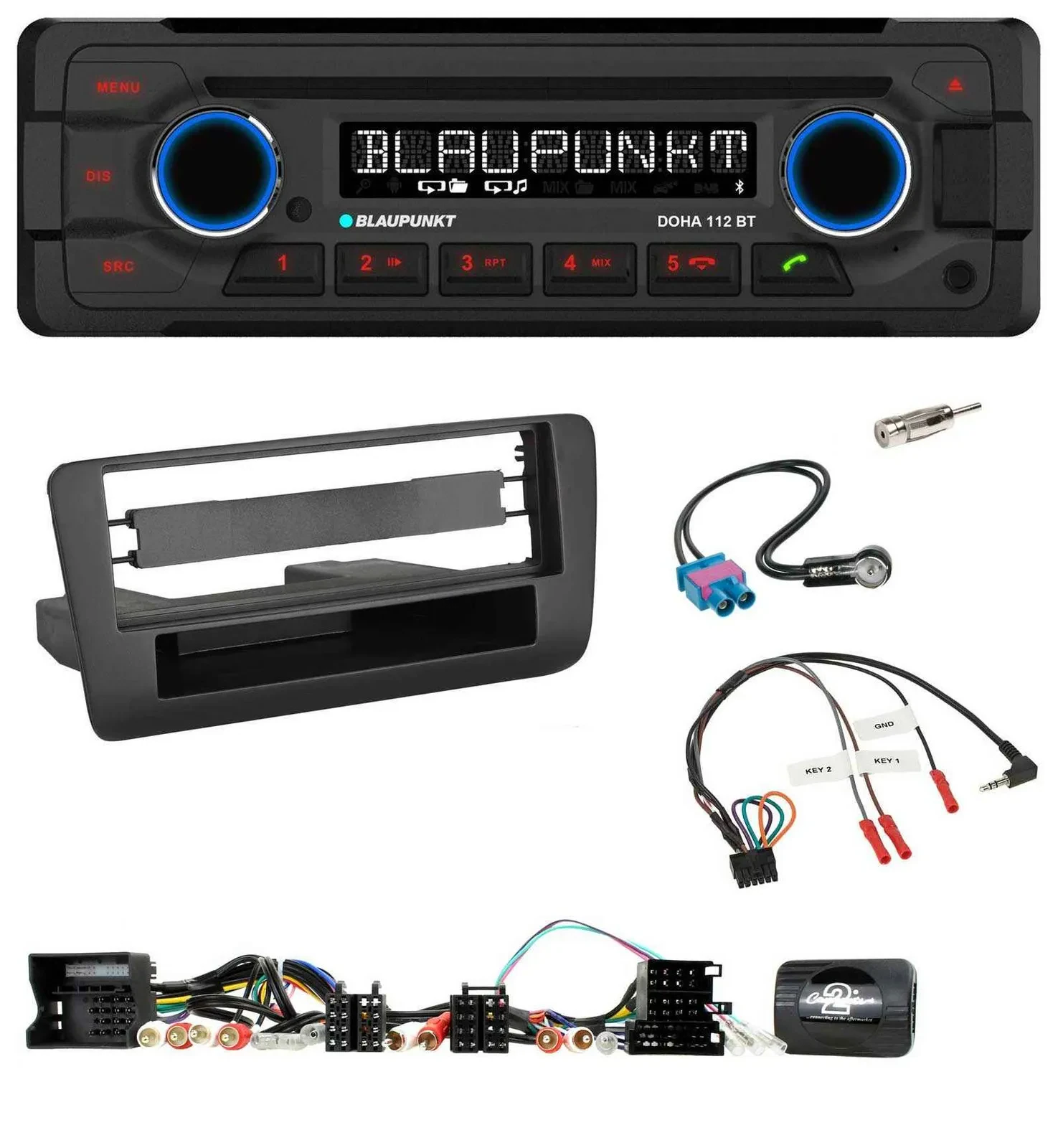 Blaupunkt Lenkrad MP3 CD Bluetooth USB Autoradio für Audi A1 (2010-2019)