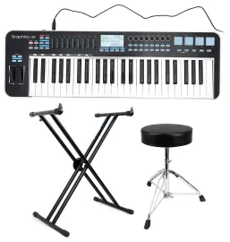 Samson Graphite 49-Key USB MIDI DJ Keyboard Controller w/Fader/Pads+Stand+Throne