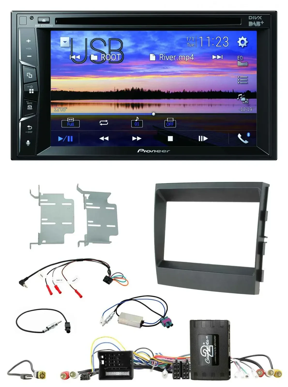 Автомагнитола Pioneer 2-DIN, Bluetooth, USB, DVD, DAB, управление с руля, для Porsche Panamera 2009–2016