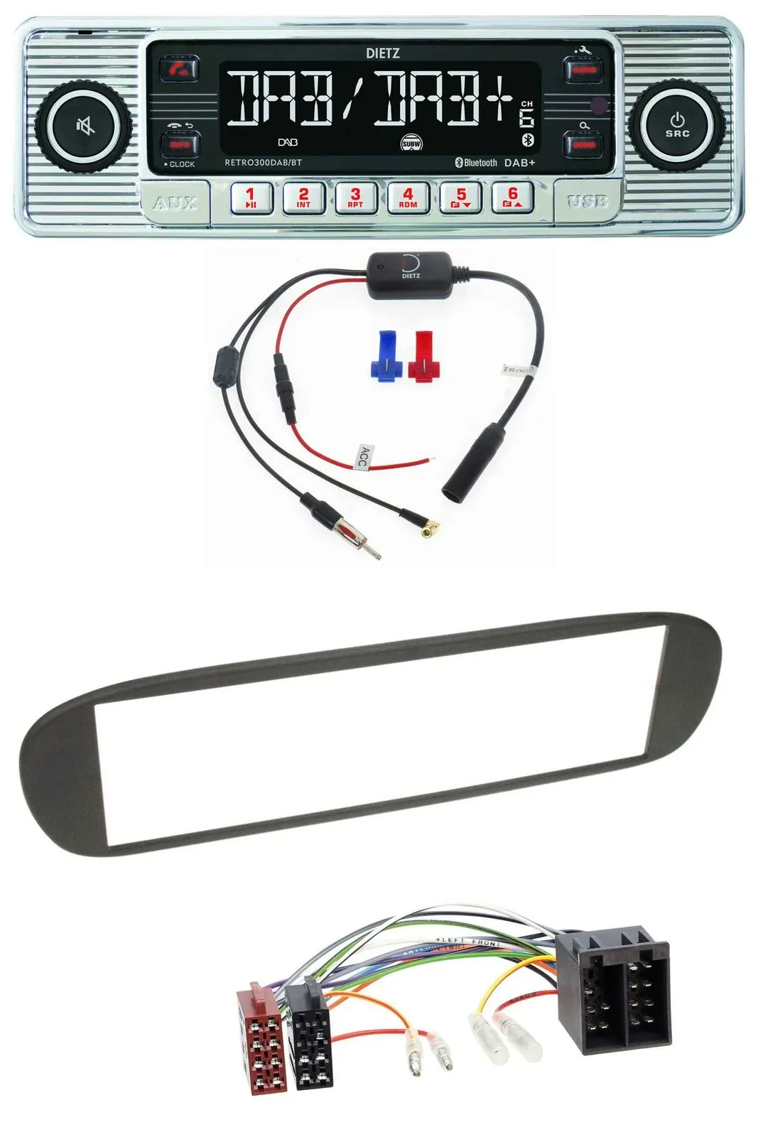 Dietz DAB USB MP3 Bluetooth Autoradio für Fiat Barchetta (ab 1995)