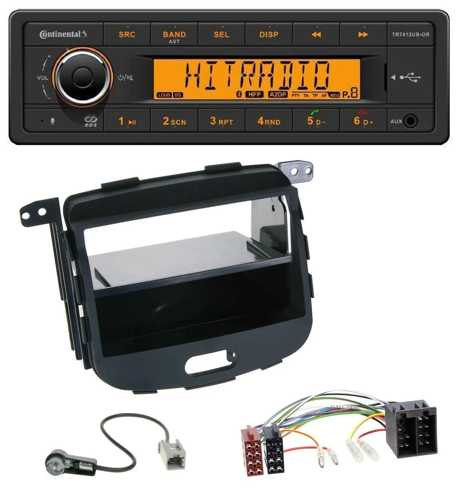 Continental MP3 Bluetooth AUX USB Autoradio für Hyundai i10 2008-2013 Rubber Tou