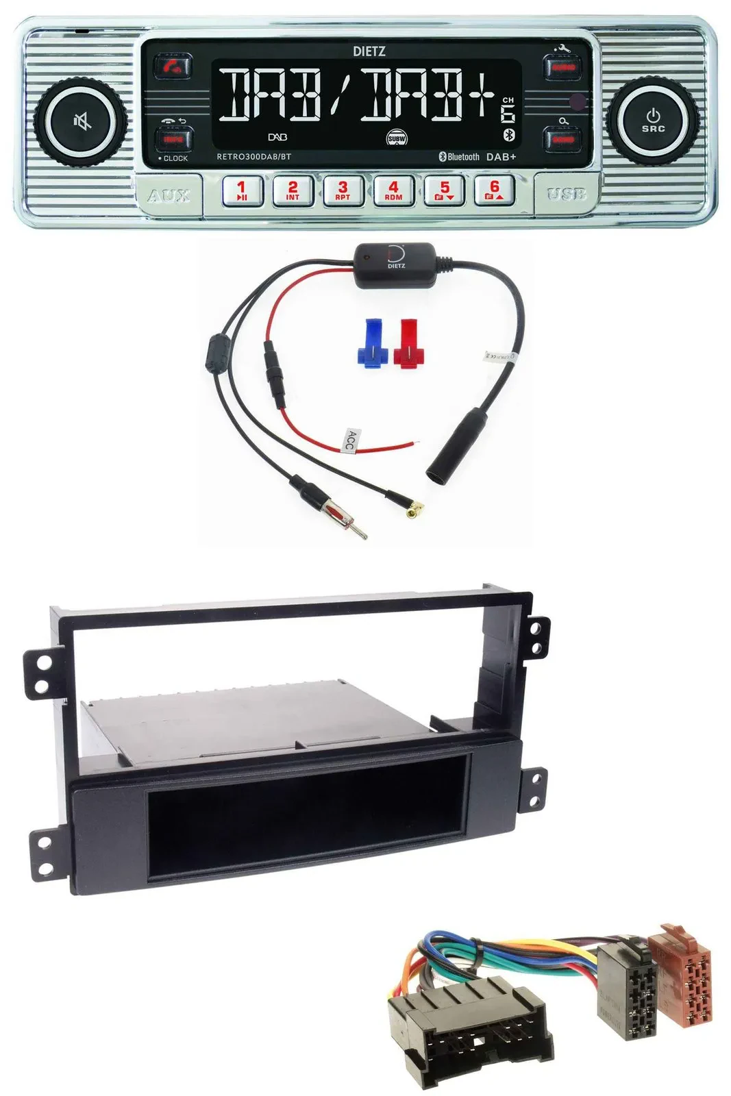 Автомагнитола для Hyundai Sonata NF (2002–2005) Dietz DAB, USB, MP3, Bluetooth, чёрная