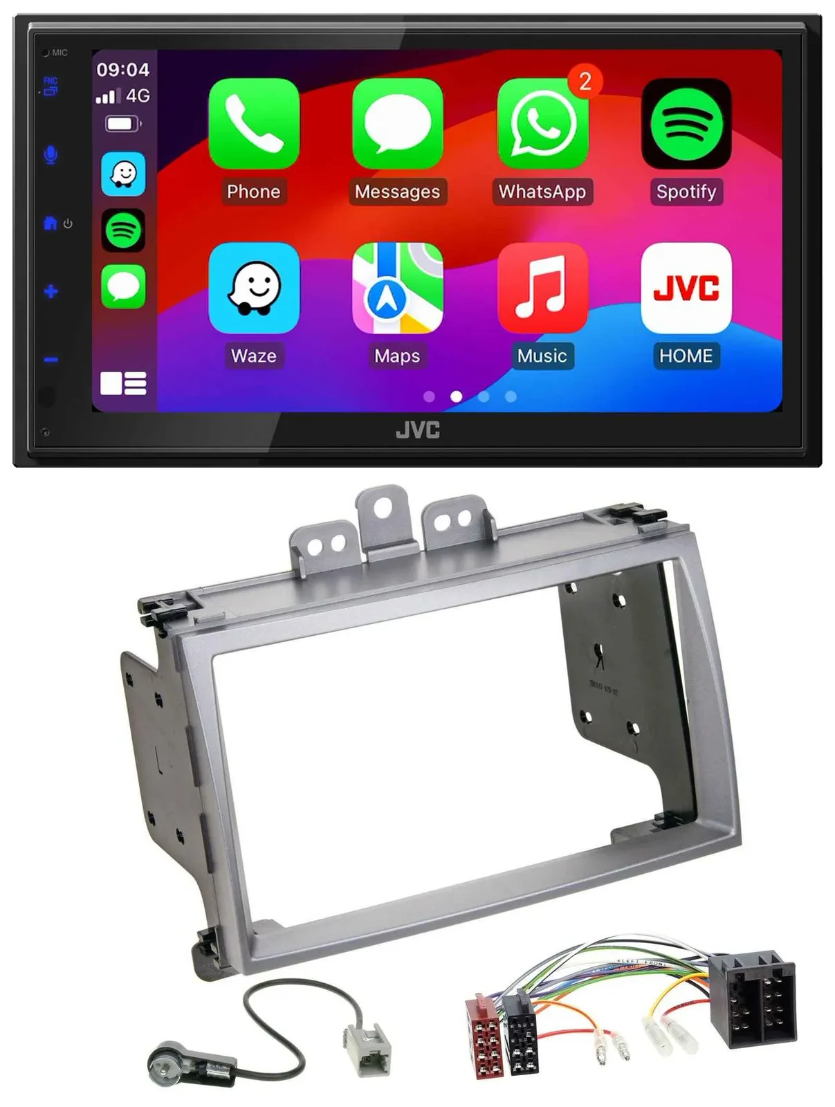 JVC Bluetooth 2DIN MP3 DAB USB Autoradio für Hyundai i20 2009-2012 silber