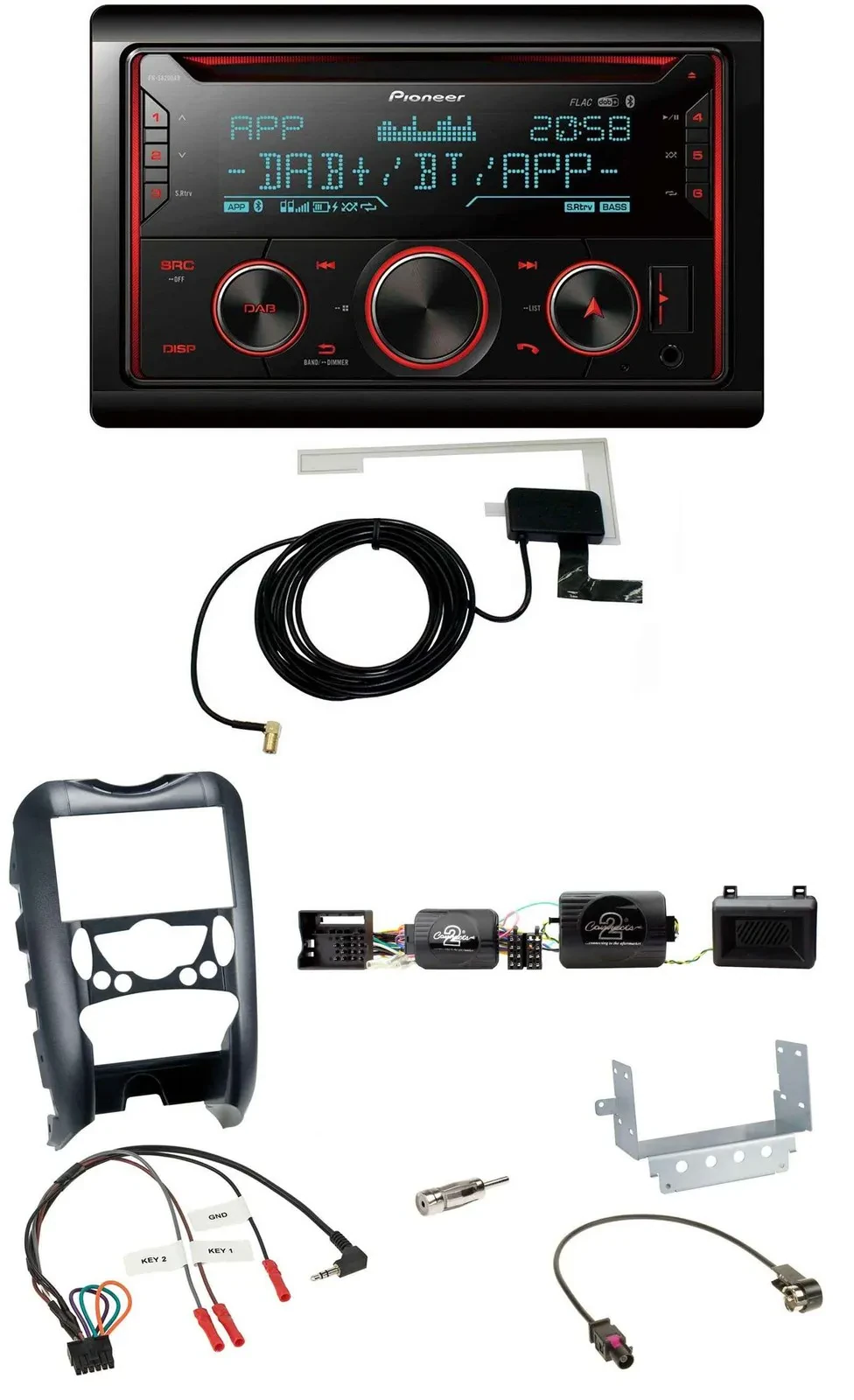 Автомагнитола Pioneer 2DIN DAB USB CD Bluetooth для Mini Cooper (2006–2014) с управлением на руле