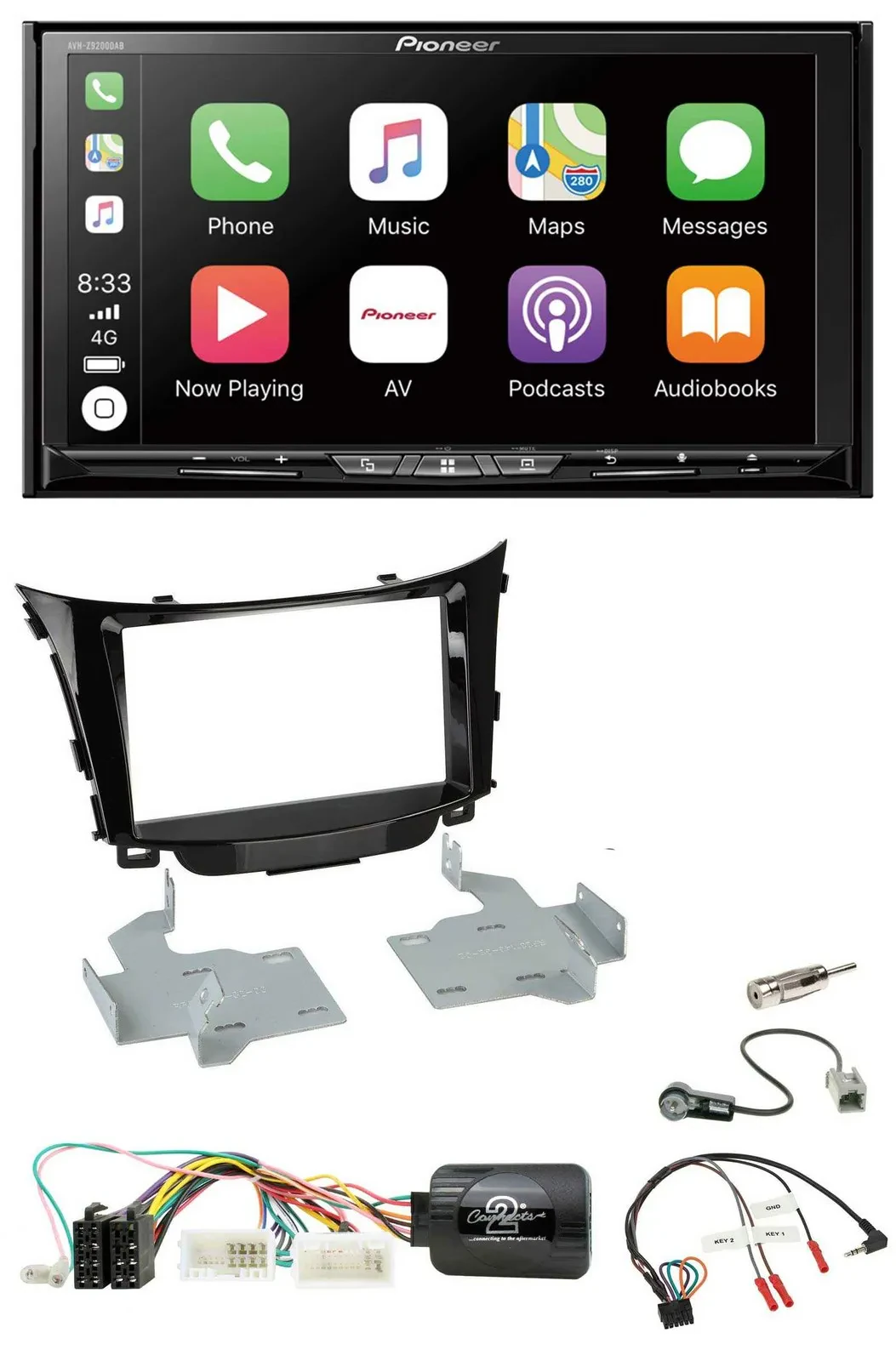 Автомагнитола для Hyundai i30 (2012–2017) Pioneer 2DIN USB DAB DVD Bluetooth, поддержка кнопок на руле