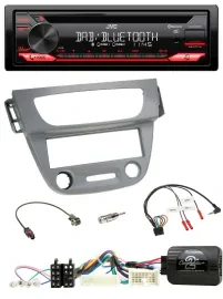 Автомагнитола для Renault Megane 3 JVC CD, DAB, USB, Bluetooth, серый