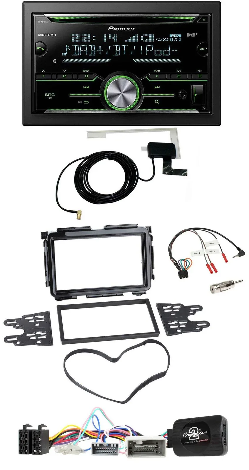 Автомагнитола для Honda HR-V (RU, с 2015) Pioneer 2DIN, CD, USB, Bluetooth, DAB, поддержка кнопок на руле