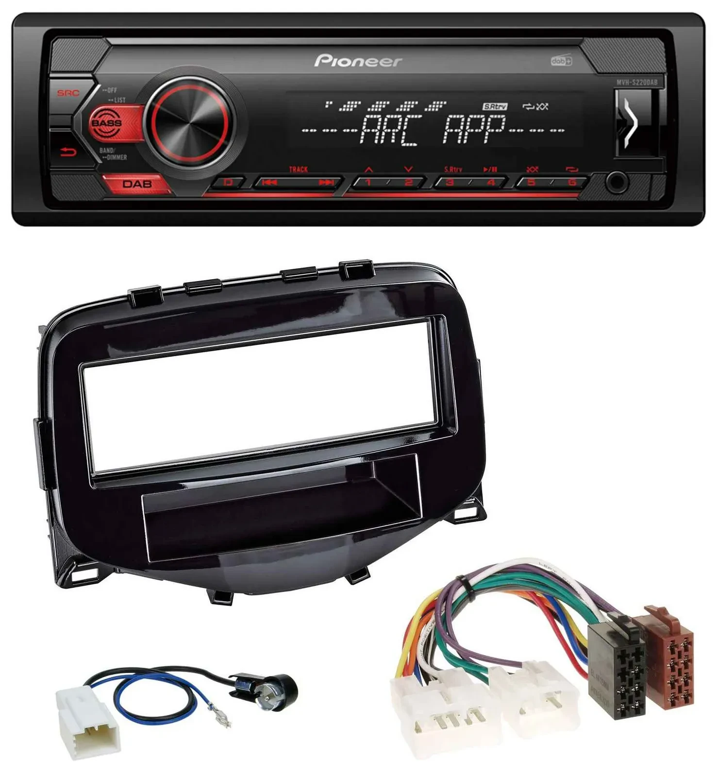 Pioneer DAB 1DIN MP3 AUX USB Autoradio für Toyota Aygo (2014-2021)