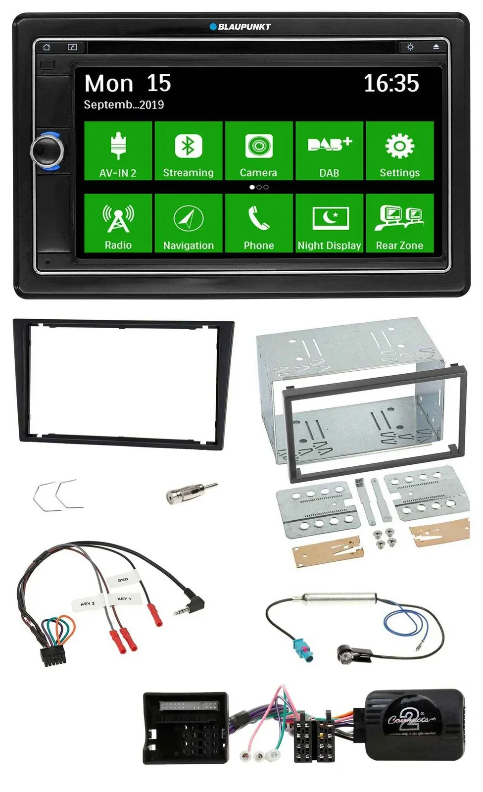 Blaupunkt Bluetooth 2DIN Lenkrad DAB USB TMC Navigation für Opel Corsa C Tigra V