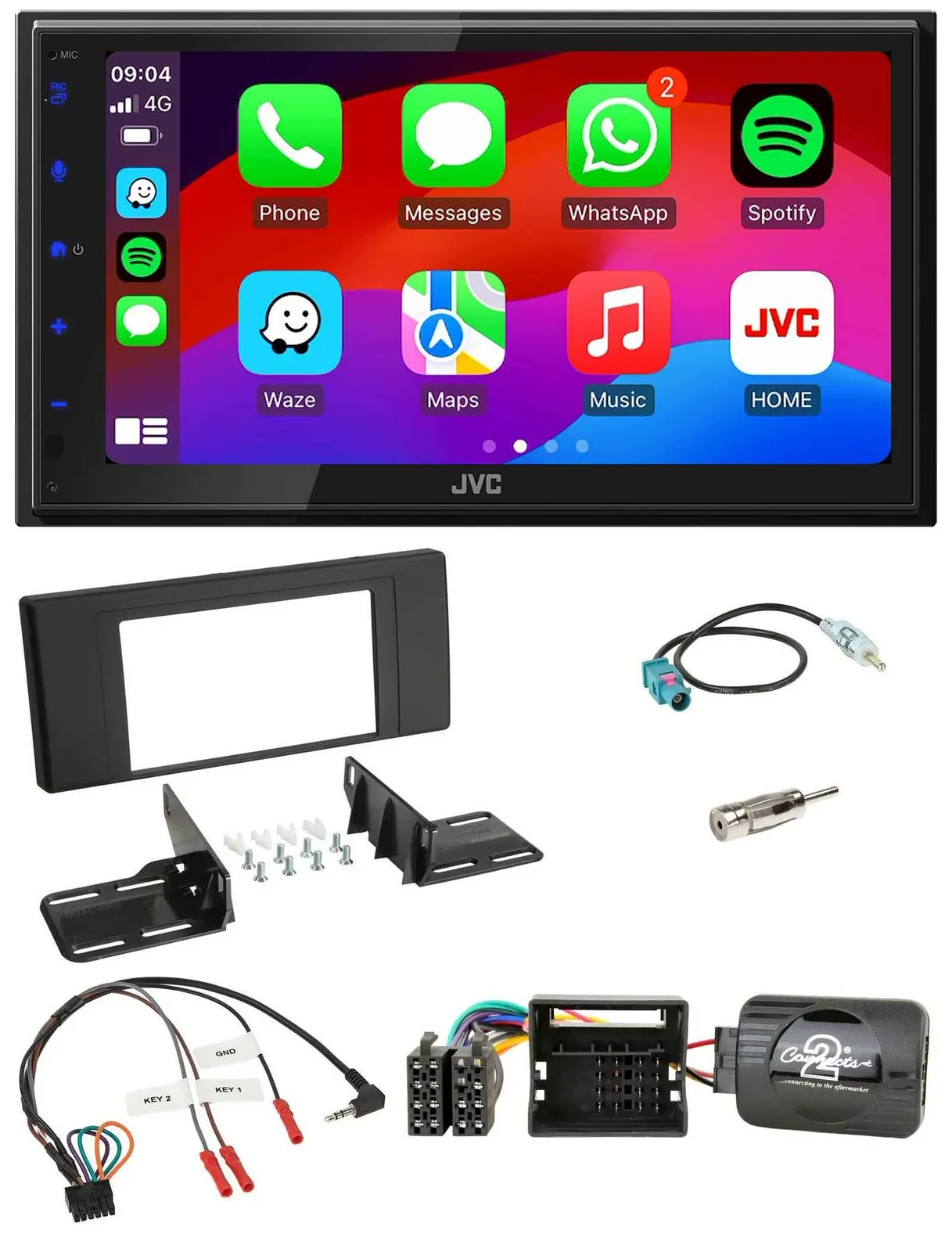 JVC Bluetooth USB Lenkrad 2DIN DAB Autoradio für Land Rover Range Rover Vogue 20