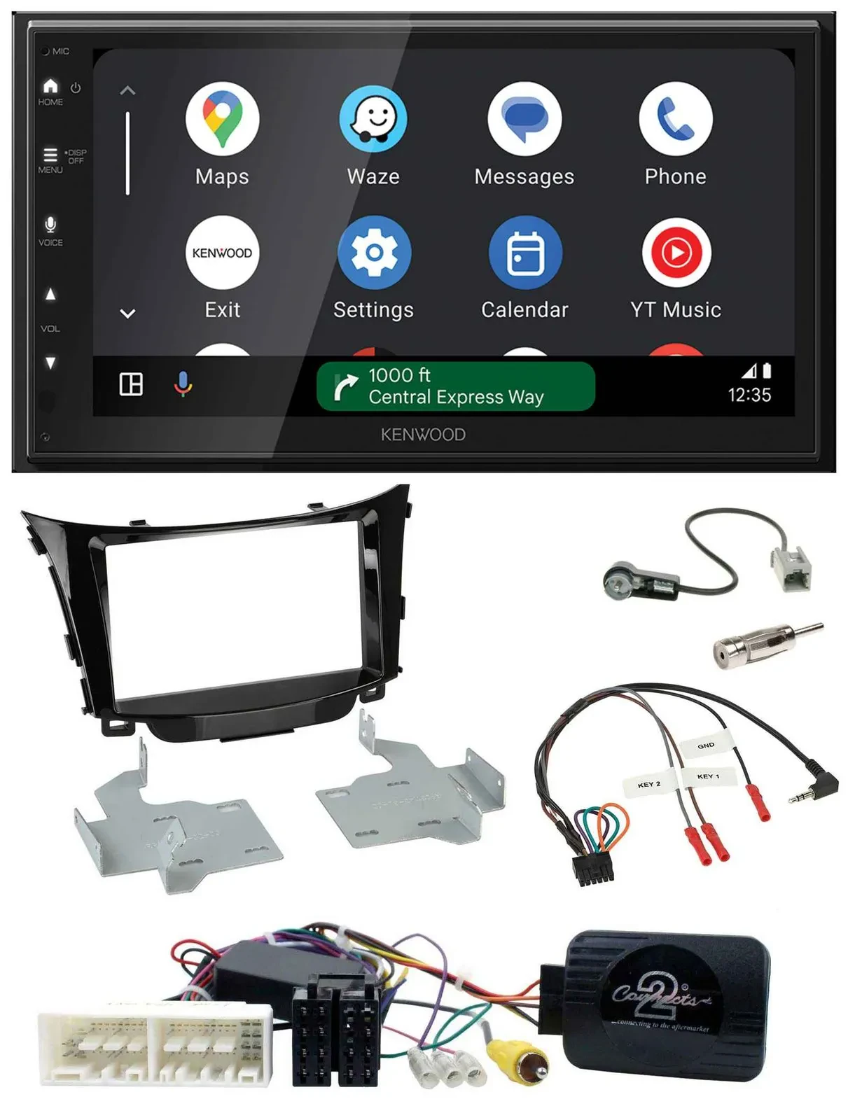 Автомагнитола Kenwood 2DIN, DAB, Bluetooth, USB, для Hyundai i30 (с 2017), совместима с управлением на руле