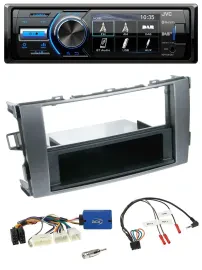 Автомагнитола для Toyota Auris 2011–2012 JVC Bluetooth, USB, DAB, поддержка управления на руле, антрацит-серая