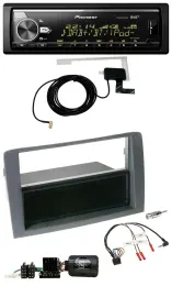Автомагнитола Pioneer Bluetooth, DAB, USB для Fiat Idea 2006–2011, серый, поддержка управления на руле
