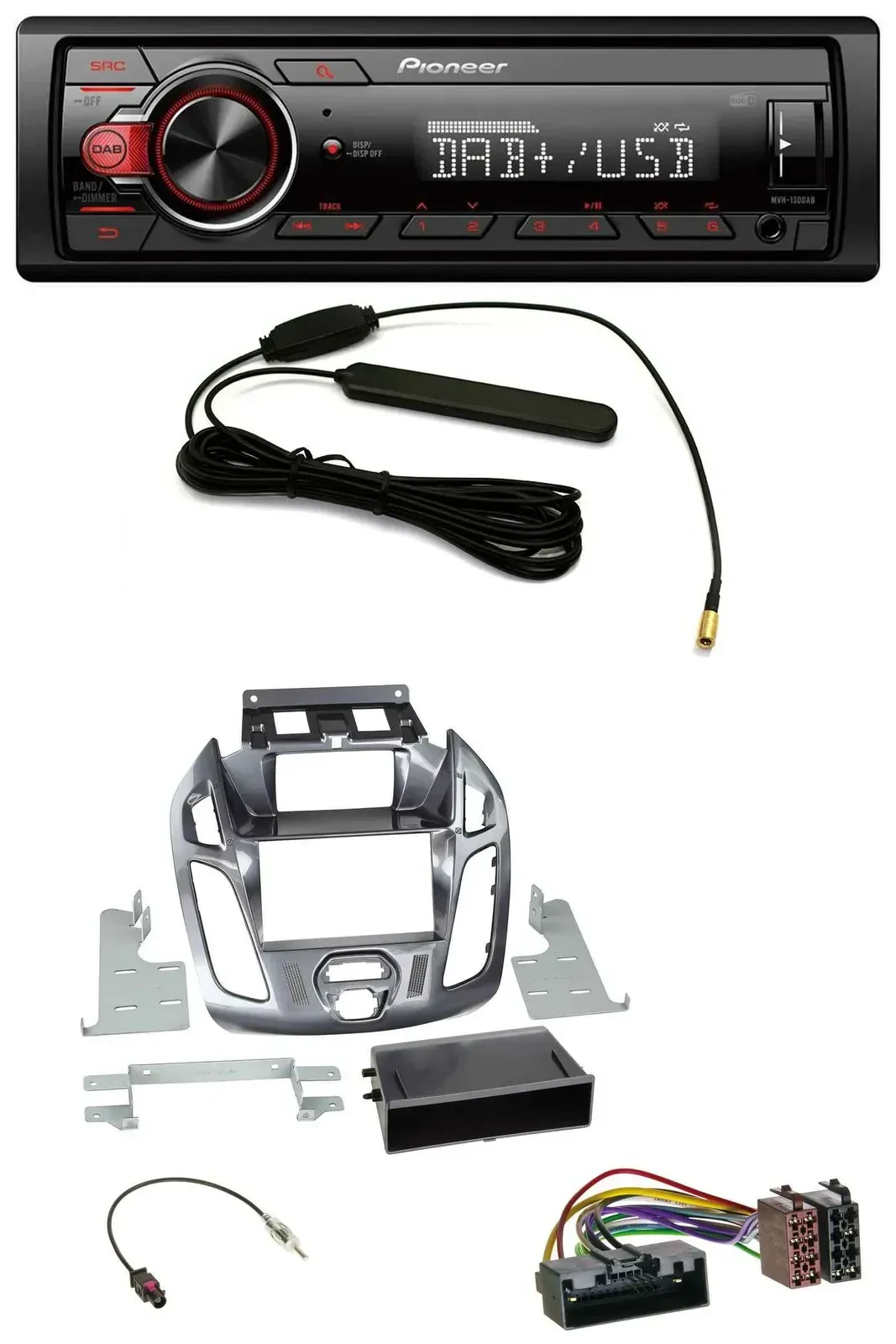 Автомагнитола Pioneer 1 DIN MP3 DAB USB/AUX для Ford Transit Connect (2012–2018)