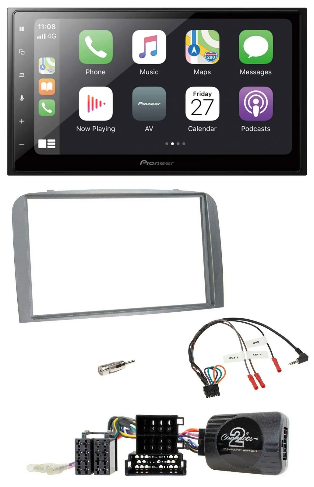 Pioneer Lenkrad Bluetooth DAB 2DIN USB Autoradio für Alfa Romeo 147 GT 2007-2010