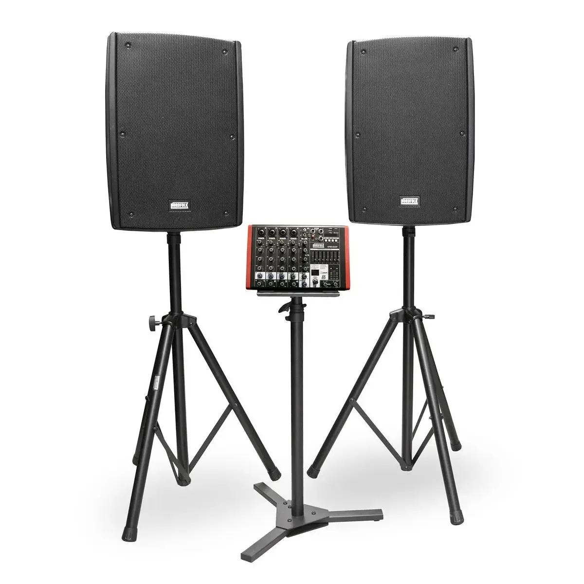 Портативная акустическая система NordFolk MS12 MKII 1200W, 2 x 12", активный 6-канальный микшер, MP3, Bluetooth
