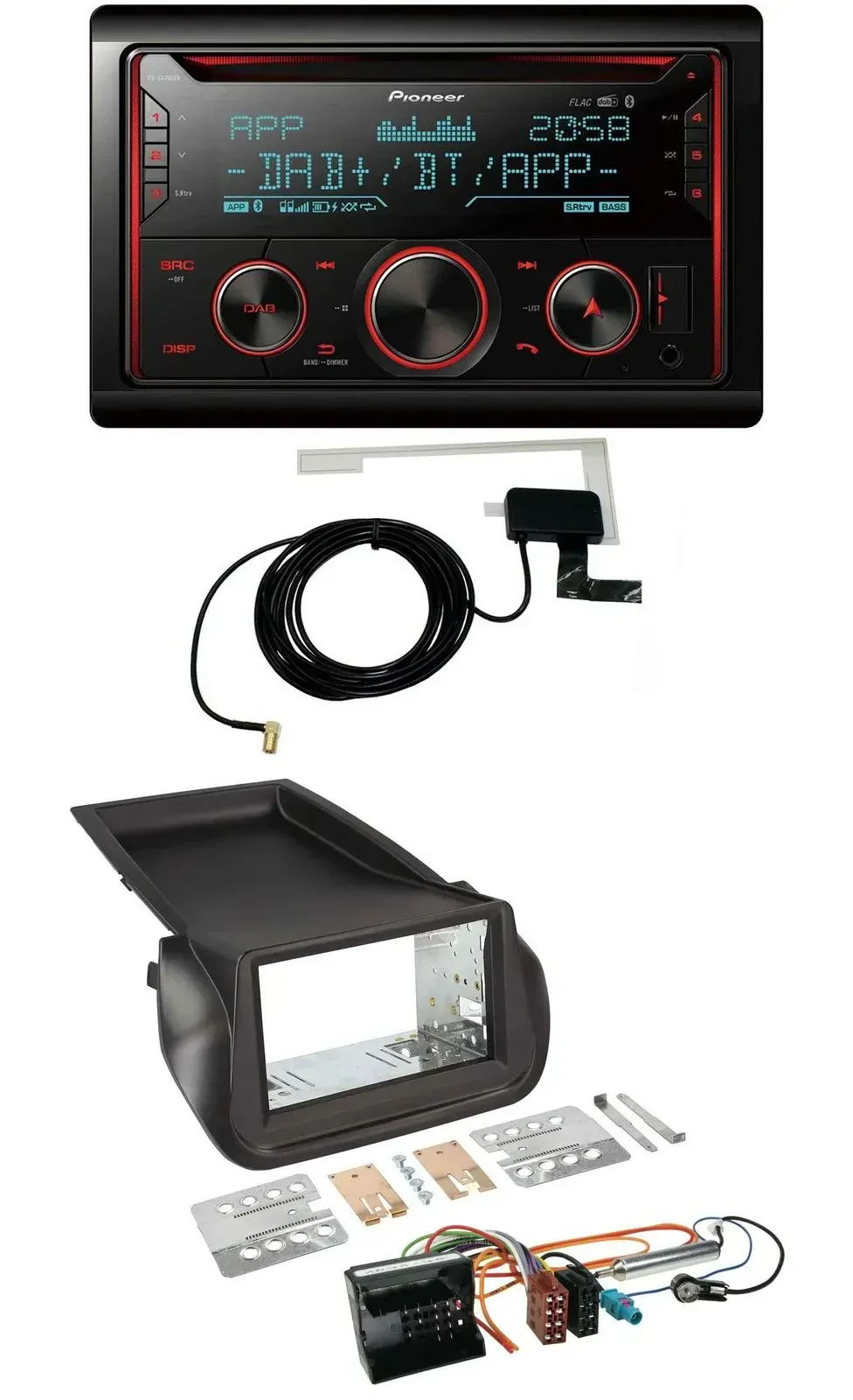 Автомагнитола для Citroen Nemo / Peugeot Bipper Pioneer 2DIN, CD, USB, Bluetooth, DAB, MP3