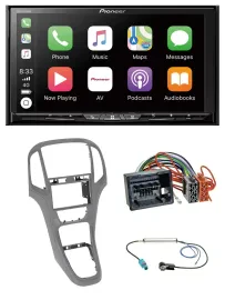 Pioneer 2DIN MP3 USB DAB DVD Bluetooth Autoradio für Opel Astra J ab 09 Titangra