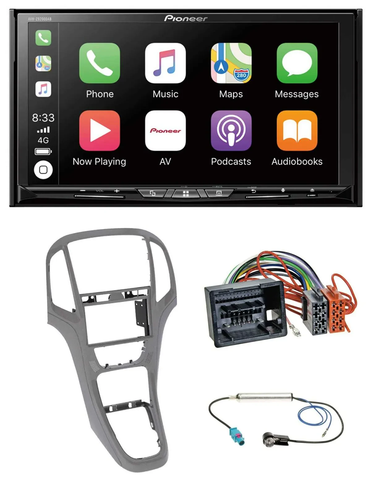 Pioneer 2DIN MP3 USB DAB DVD Bluetooth Autoradio für Opel Astra J ab 09 Titangra