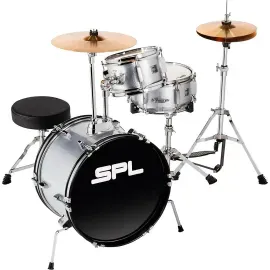 Sound Percussion Labs Lil' Kicker 3-Piece Junior Drum Set Metallic Silver