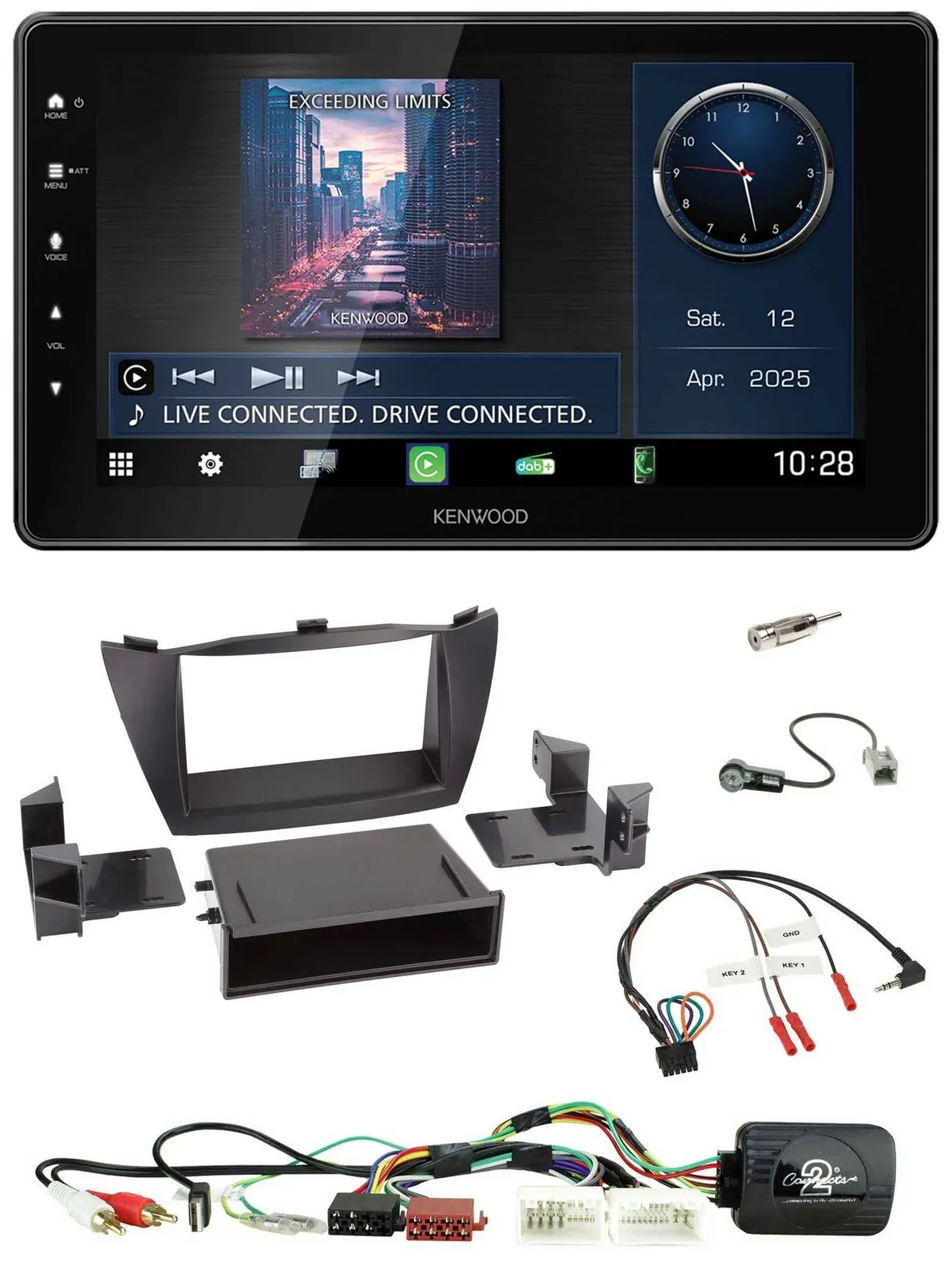 Kenwood Lenkrad Bluetooth USB DAB Autoradio für Hyundai Tucson 2010-2015