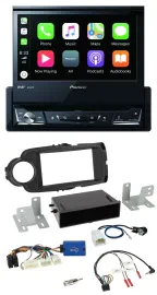 Автомагнитола Pioneer для Toyota Yaris (с 2014) DVD, Bluetooth, DAB, USB, черная, поддержка кнопок на руле