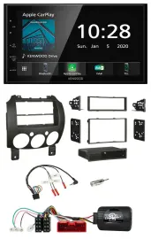Автомагнитола Kenwood 2DIN, Bluetooth, DAB, USB для Mazda 2 (2007–2014)