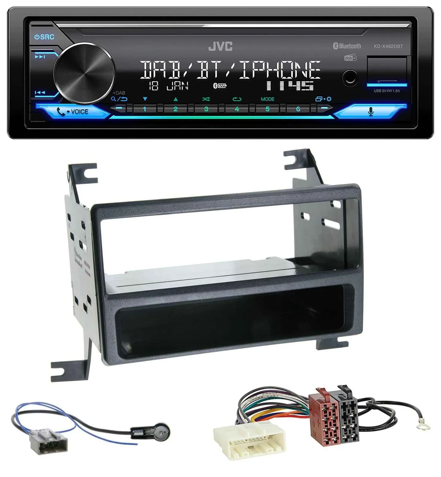 JVC Bluetooth DAB USB MP3 Autoradio für Nissan Juke (J15, 2010-2014)