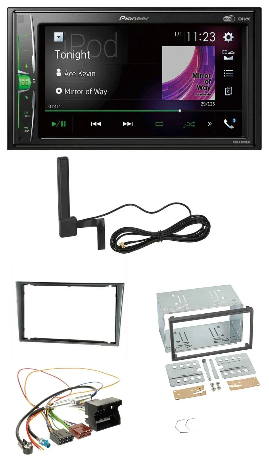Pioneer MP3 DAB AUX 2DIN Bluetooth Autoradio für Opel Corsa C Quadlock 2000-2006