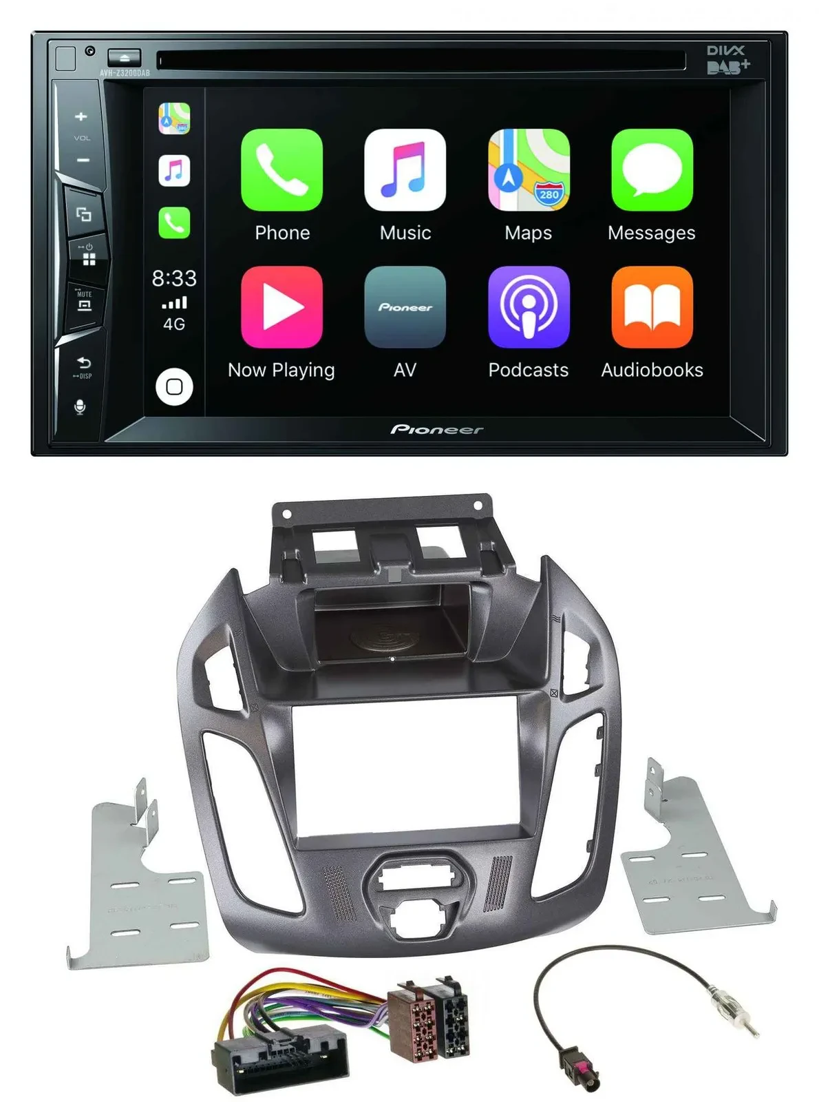 Pioneer MP3 USB DVD Bluetooth DAB 2DIN Autoradio für Ford Transit ohne Display 2