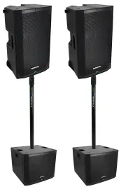 (2) Mackie Thump12 V4 12” Active DJ PA Speakers w/Bluetooth+Thump15S V4 15" Subs