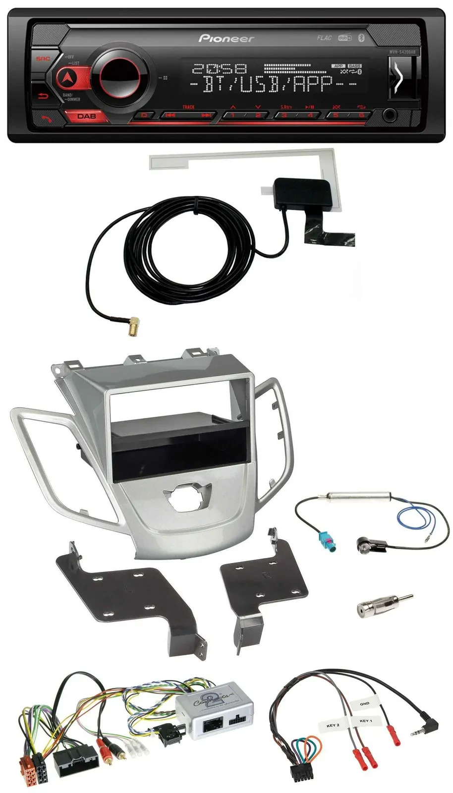 Pioneer DAB USB Lenkrad Bluetooth Autoradio für Ford Fiesta 2010-17 ohne Display