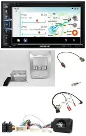 Alpine Bluetooth TMC USB DAB 2DIN Lenkrad Navigation für Dacia ab 2012 hellsilbe