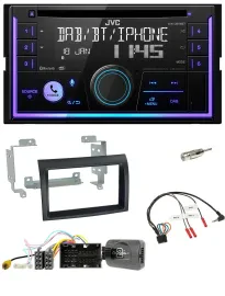 Автомагнитола JVC 2DIN, USB, DAB, Bluetooth, CD, для Citroen Jumper (с 2014), черный