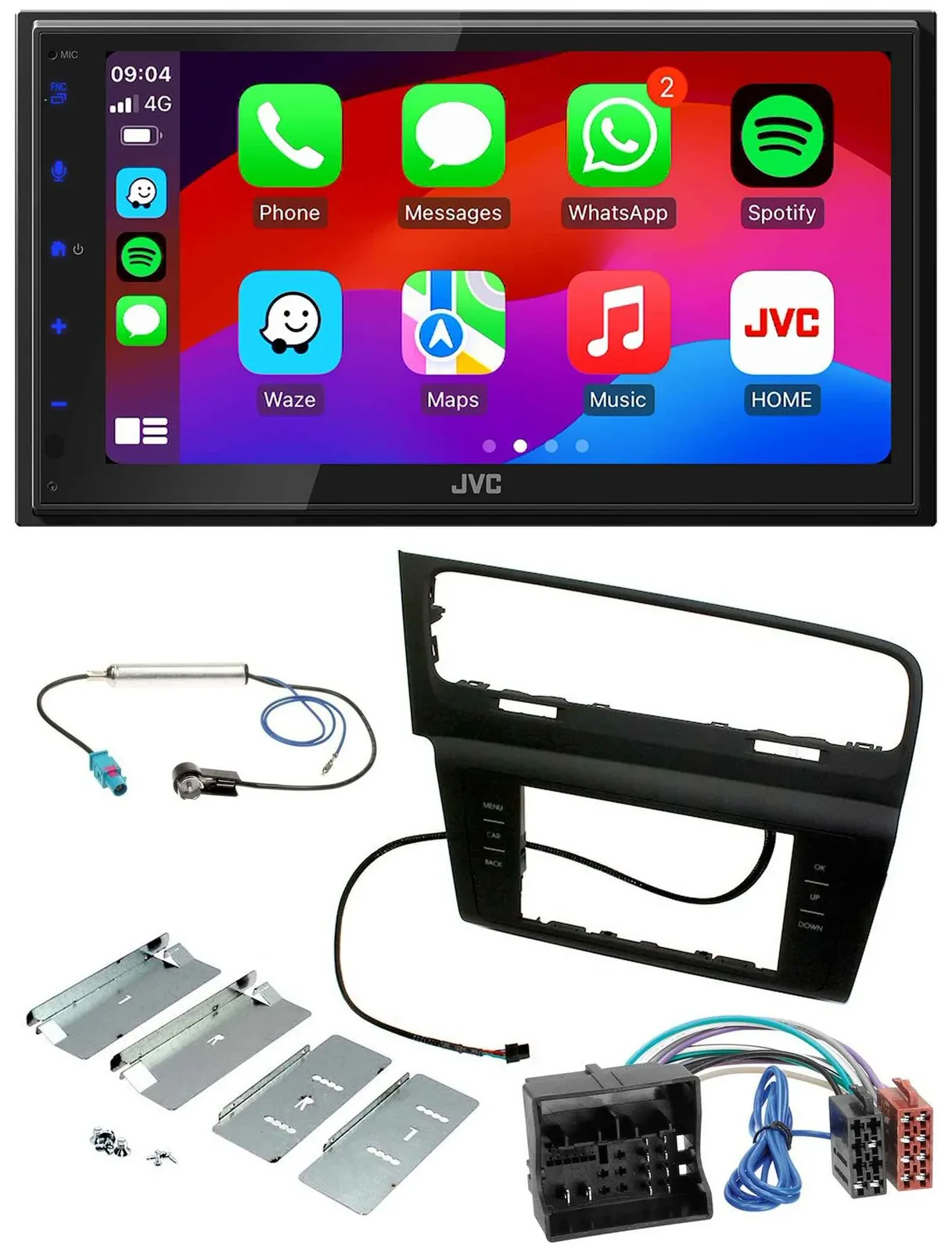 JVC Bluetooth USB MP3 2DIN DAB Autoradio für VW Golf VII (ab 11/2012)
