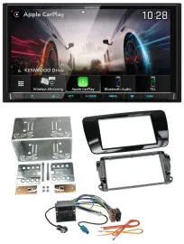 Kenwood MP3 2DIN USB DAB Bluetooth Autoradio für Seat Ibiza ab 08 Klavierlack-sc