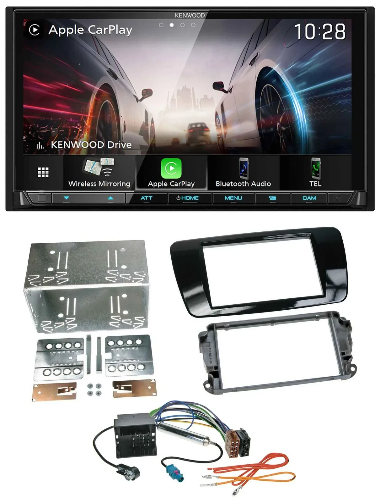 Kenwood MP3 2DIN USB DAB Bluetooth Autoradio für Seat Ibiza ab 08 Klavierlack-sc