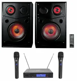 Rockville HOUSE PARTY SYSTEM 10" Bluetooth Karaoke Machine System+Wireless Mics