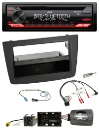 Автомагнитола JVC CD, DAB, USB, Bluetooth для Alfa Romeo Mito (955) 2014–2018, черный