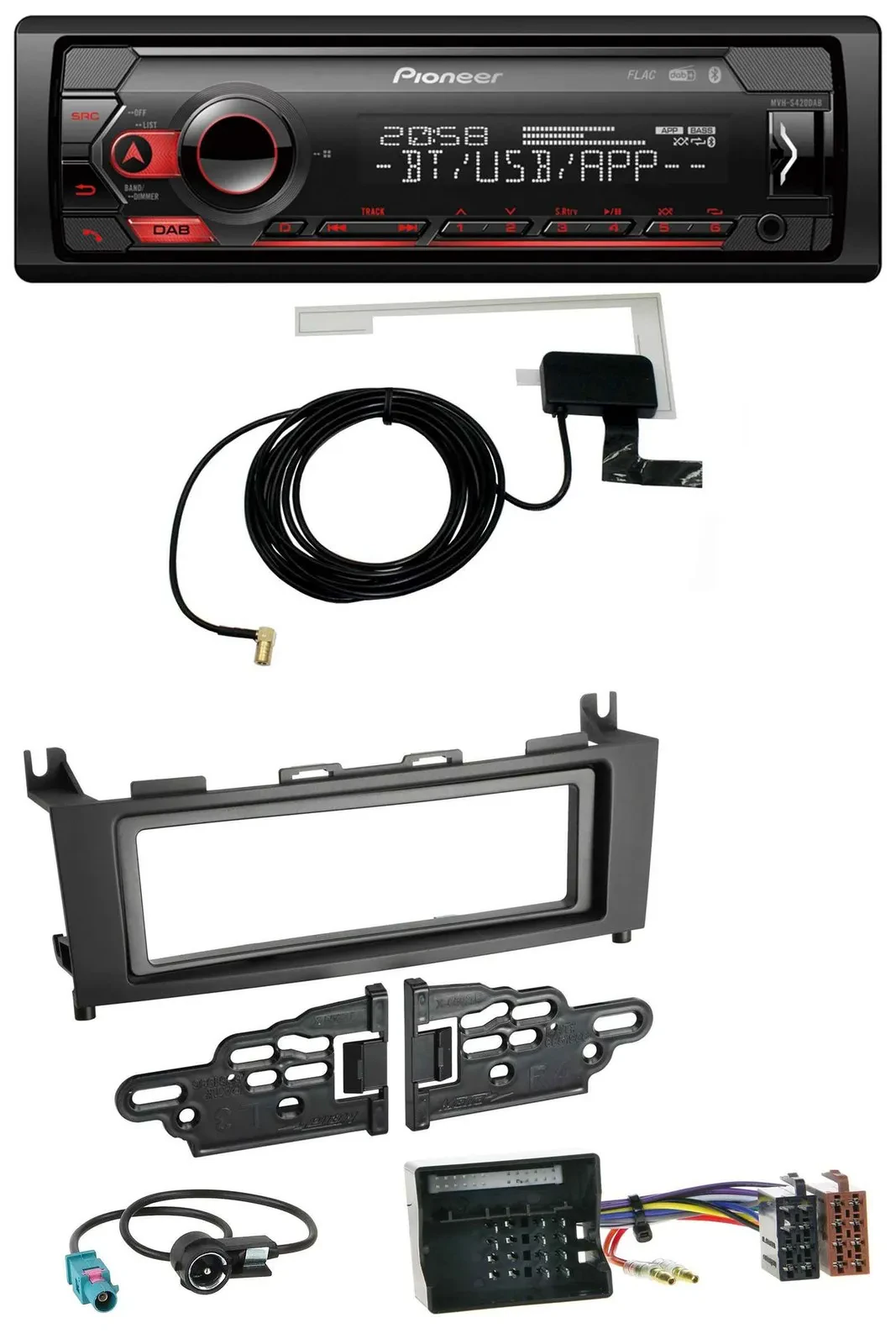 Автомагнитола для Mercedes GLK (2008–2012) Pioneer DAB, USB, MP3, Bluetooth