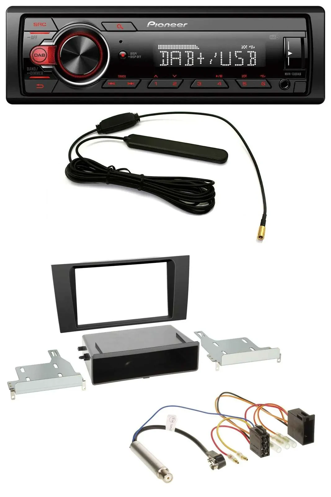 Автомагнитола Pioneer 1-DIN, MP3, DAB, USB, AUX для Audi A4 (B5 1999-2001) Symphony