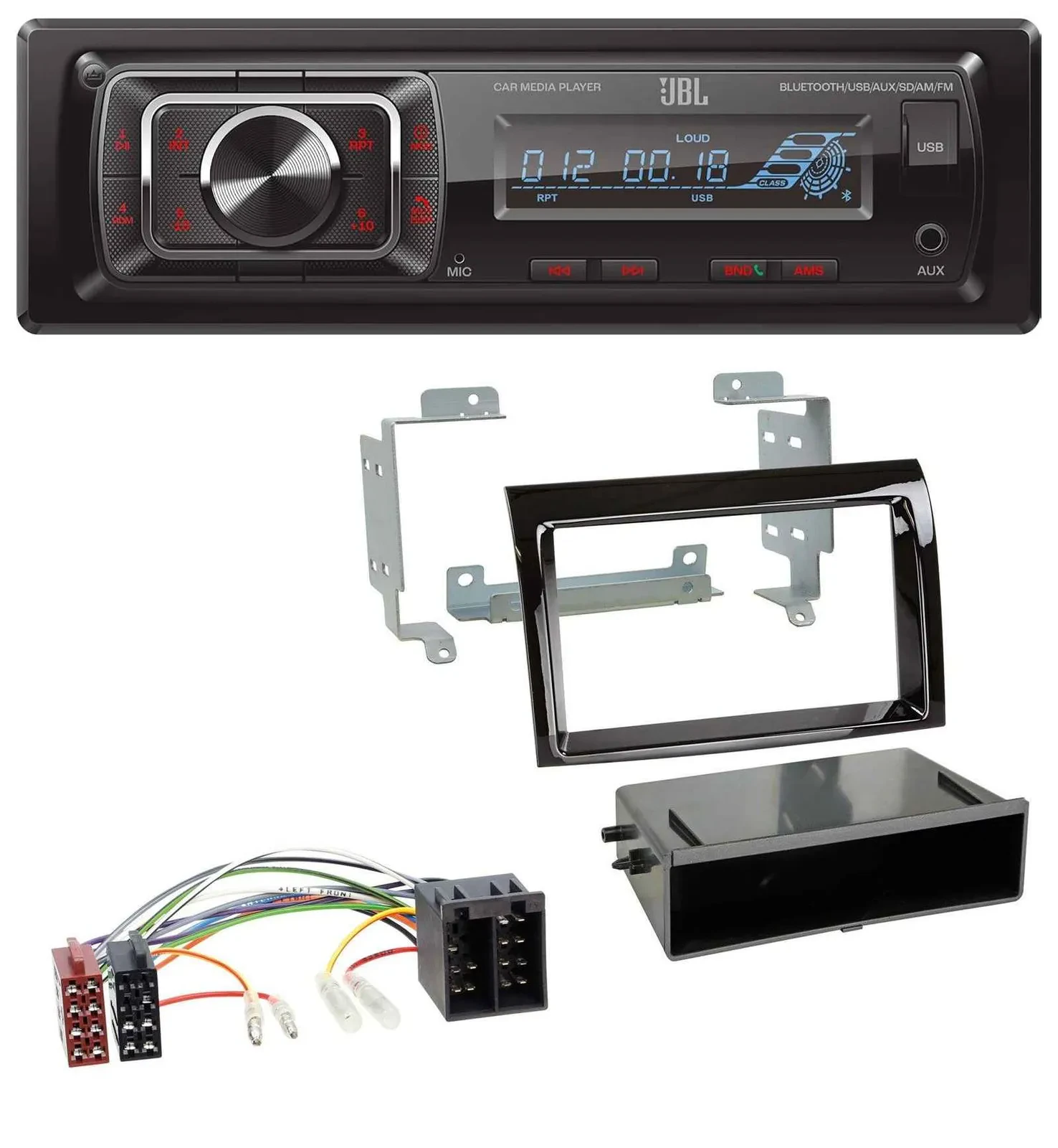 JBL SD AUX MP3 USB Bluetooth Autoradio für Fiat Ducato (06-10) - piano