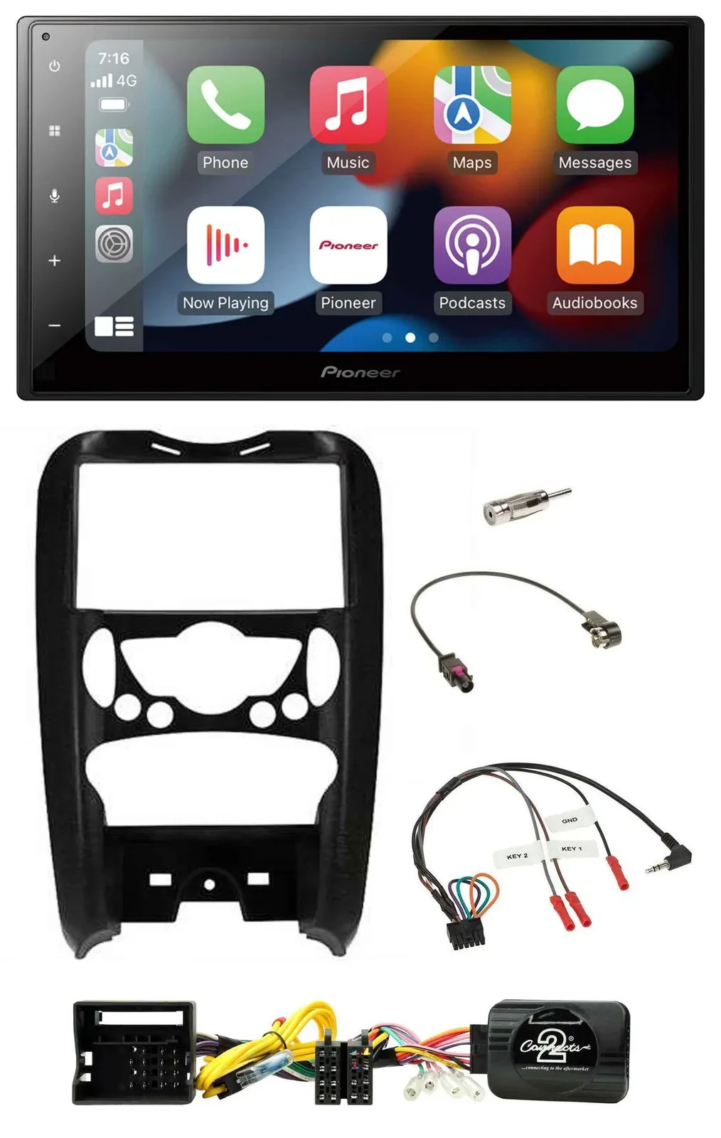 Pioneer DAB Bluetooth 2DIN USB Lenkrad Autoradio für Mini Cooper 2006-2014