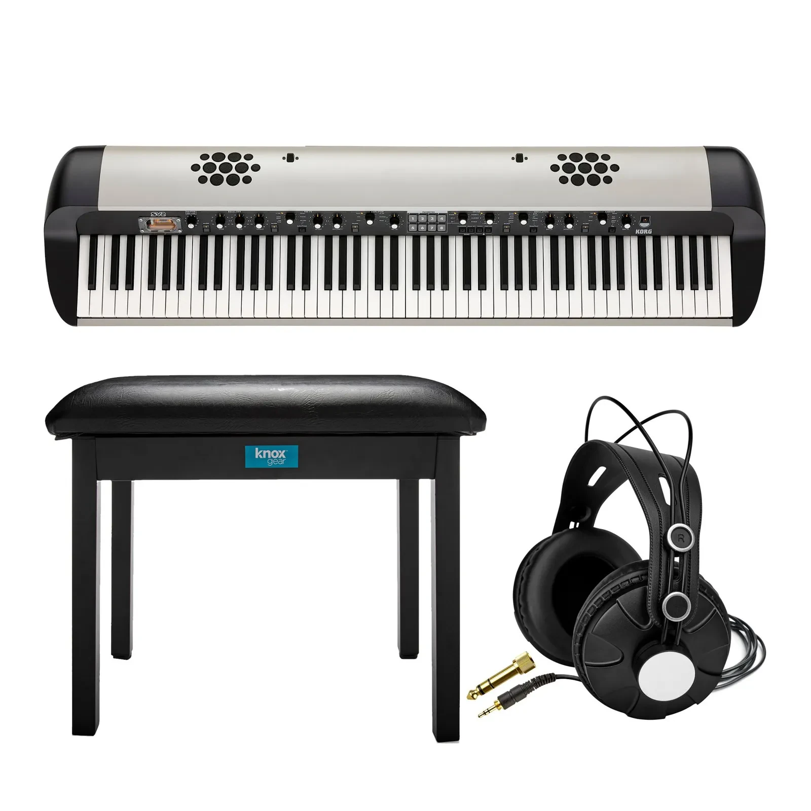 Korg SV-288S Stage Vintage 88-Key Piano Bundle with Knox Headphones & Bench