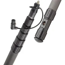 K-Tek KP12CCR 12' KlassicPro Graphite Boompole with XLR Coiled Cable  Side Exit