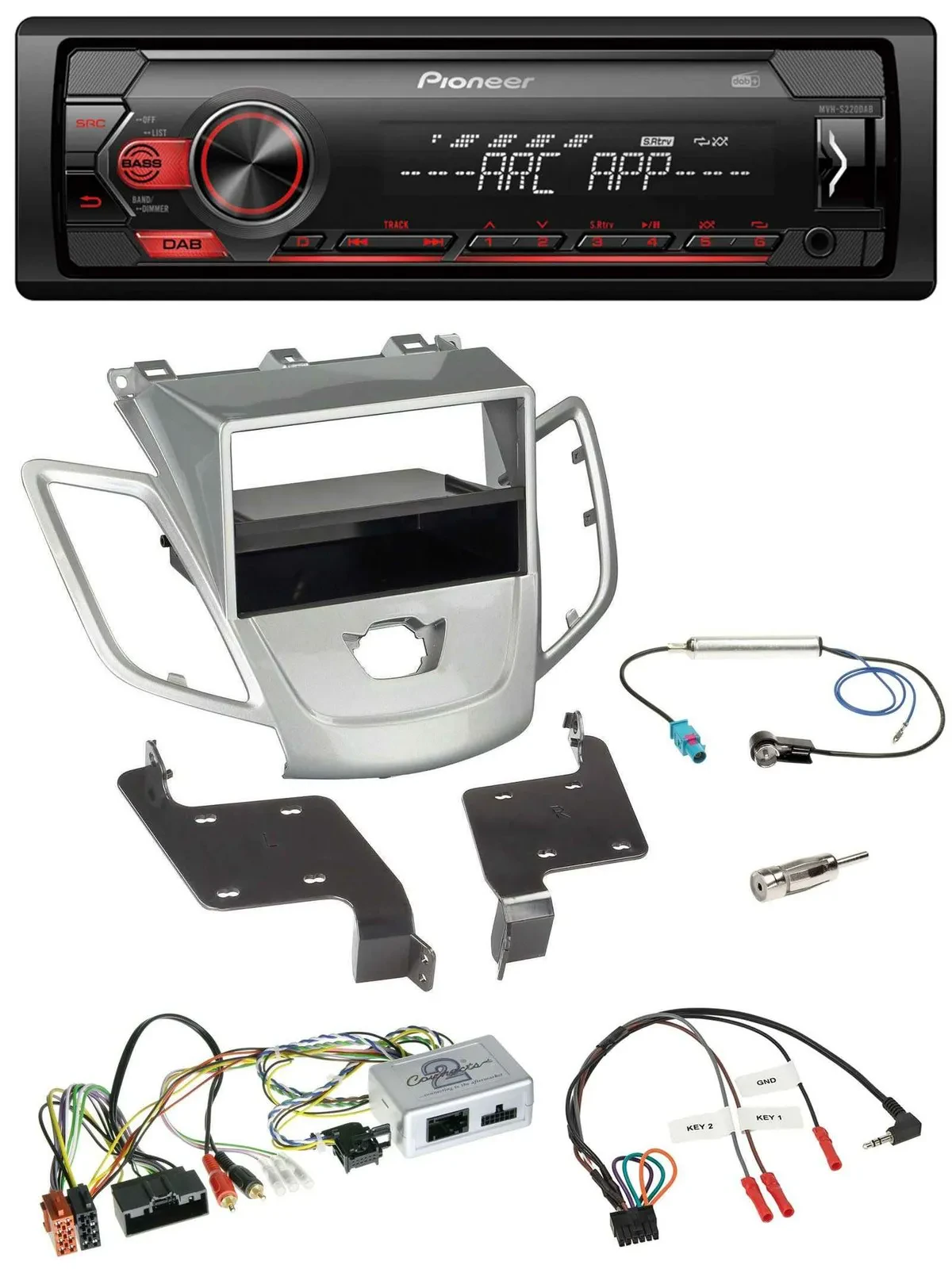 Pioneer DAB 1DIN MP3 Lenkrad USB Autoradio für Ford Fiesta 2010-17 ohne Display