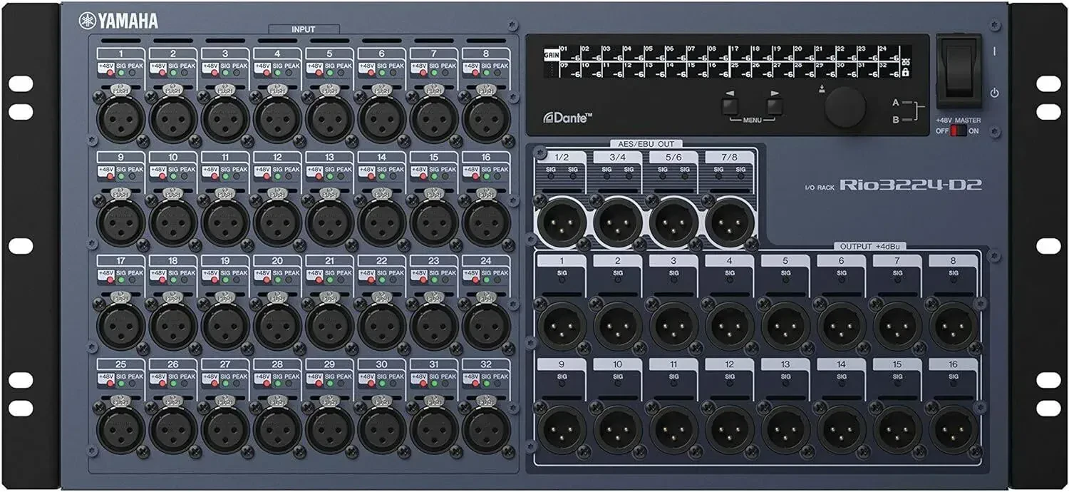 Yamaha Rio3224-D2 32 Analog Inputs / 16 Outputs / 8 Digital Outputs I/O Rack
