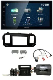Kenwood 2DIN Bluetooth Lenkrad USB DAB Autoradio für Toyota Proace Citroen Jumpy